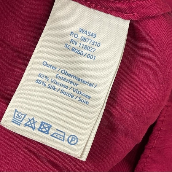 Boden Magenta Mesh Cutout Silk Blend Top 4 - Picture 6 of 6